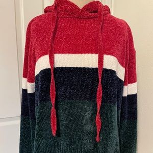 Chenille hooded sweater